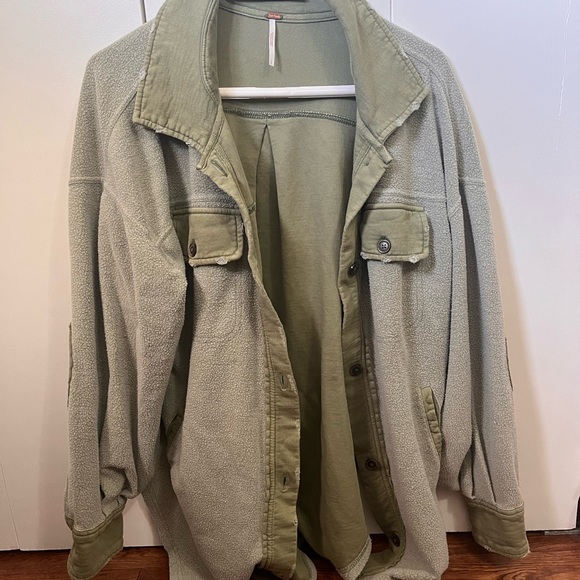 Free people ruby button down oversized jacket - Picture 2 of 7